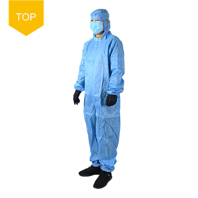 Breathable Cleanroom / Lab Electronics Manufacturing Esd Overall Antistatic Dustproof And Safety Clothing