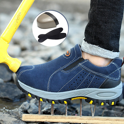 Hot Sale Anti-Static No Lace Non Slip Leather Woodland Steel Toe Construction Safety Work Shoes For Women Men