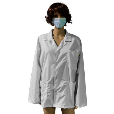 4mm Grid Manufacturer 4mm Lint Free Antistatic ESD Working Jacket 4mm Professional Washable Long Grid Sleeves For Lab Use