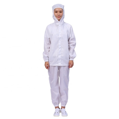 Cleanroom ESD Cloth Anti-Static Reusable Reusable Washable ESD Cloth Slit Suit With Cap For Cleanroom Anti Static Protective Clothing