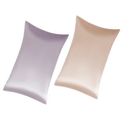 Light Pink And Purple Silk Satin 2 Color Way 19MM Strip Edge Pillow Case Anti-Static