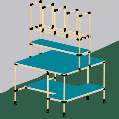 Customized lean pipe assembly line ESD packaging table and workbench used for warehouse packing